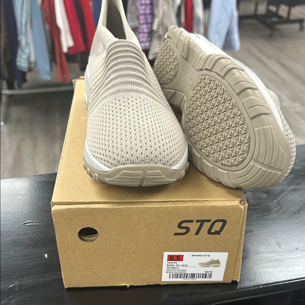 STQ Women's Slip-On Sneakers - Beige